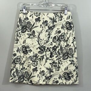 Etcetera Black and Cream Floral Pencil Skirt